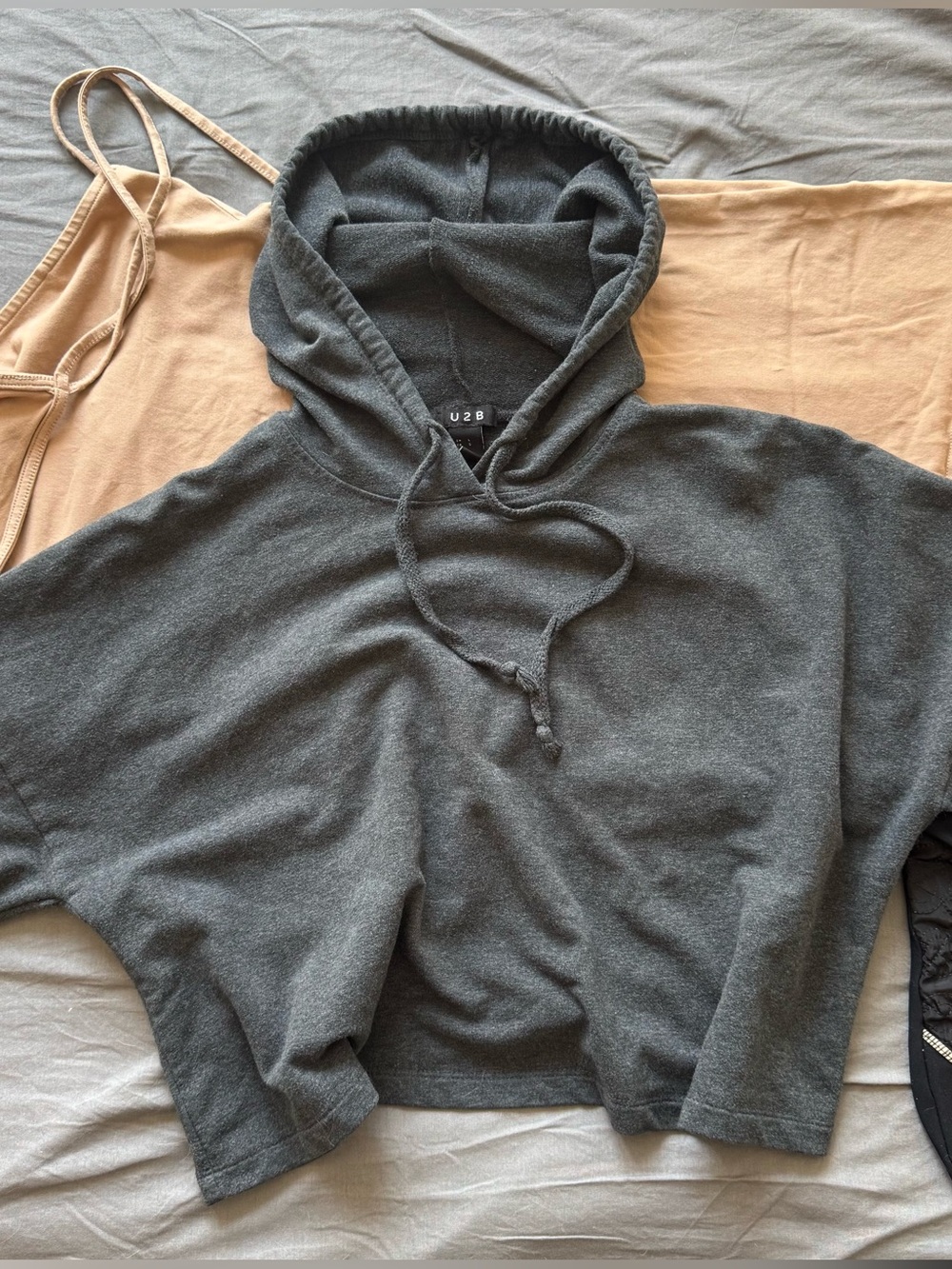Woman’s Charcoal Gray Hooded Sweater